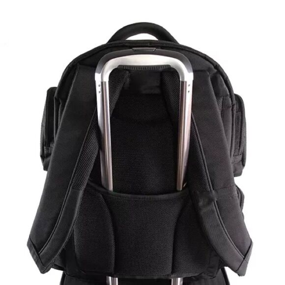 Perry Ellis Black 350 Laptop Backpack- Black travel bag, business bag $160 bag - Picture 6 of 16